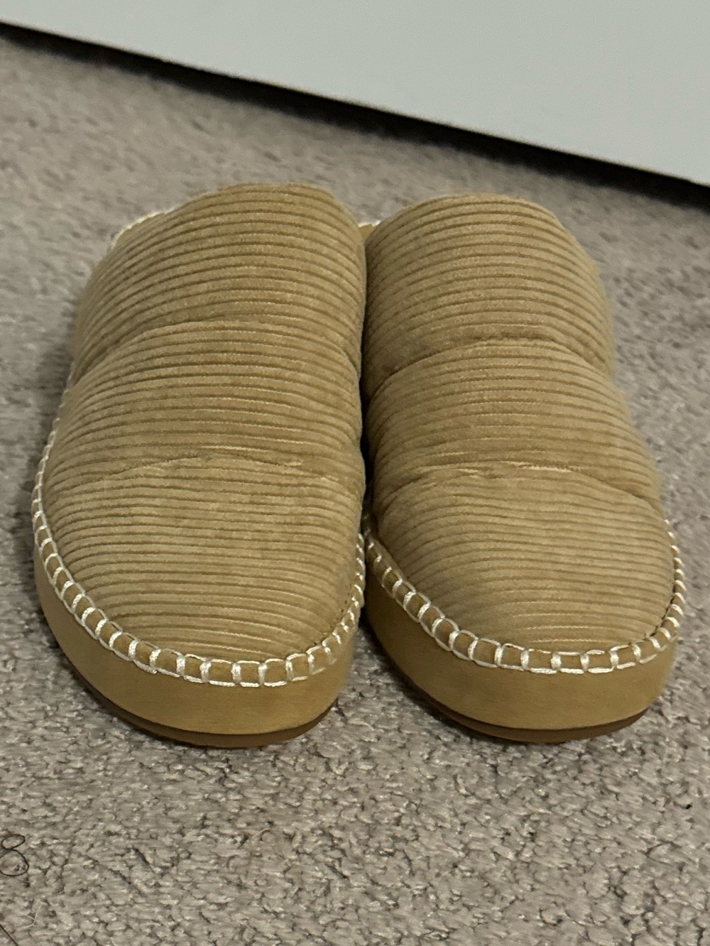Cool Lucky Brand size 7.5 tan corduroy slip in Lisilly platform wedge mules new - Picture 2 of 6
